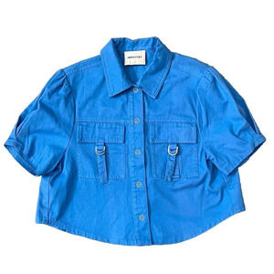 Industry Republic Women’s Denim Crop Jacket Size Medium Blue Short Sleeves